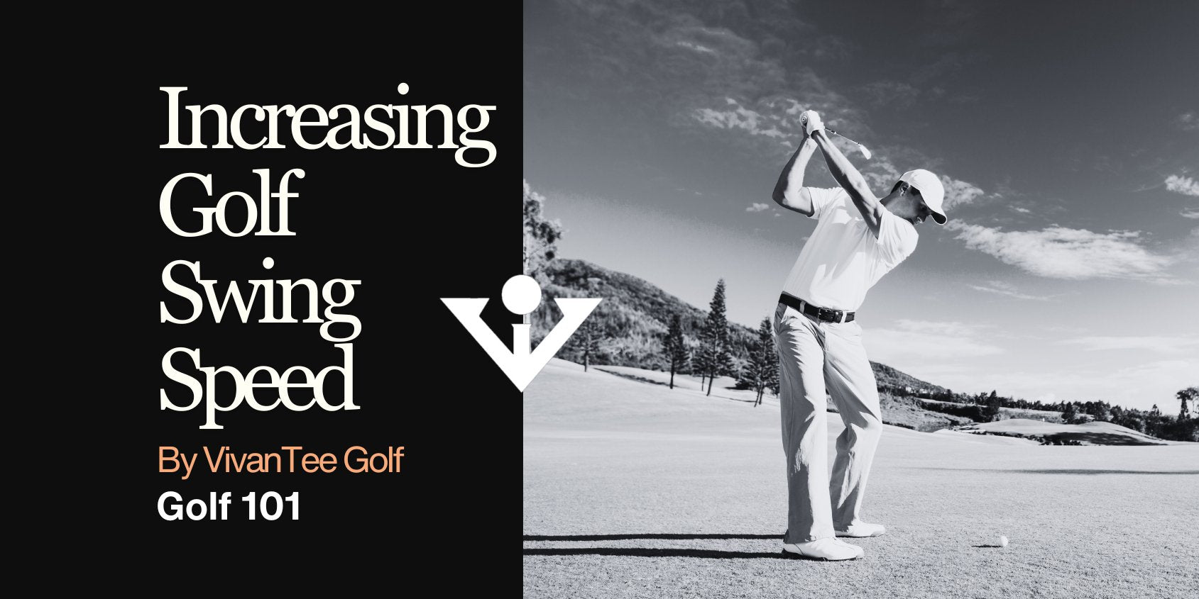 Informational article for golf swing speeds, image includes golf at the end of his swing
