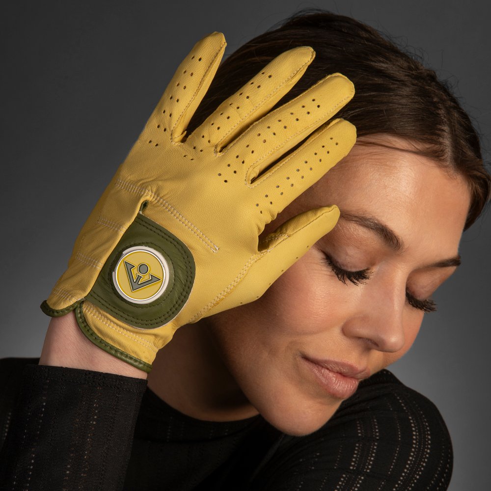 Women's Yellow Golf Glove, Greenwich Harvest